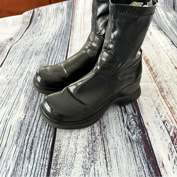Vintage 90’s Unlisted Vegan Leather Chunky Black Boots - Picture 9 of 11